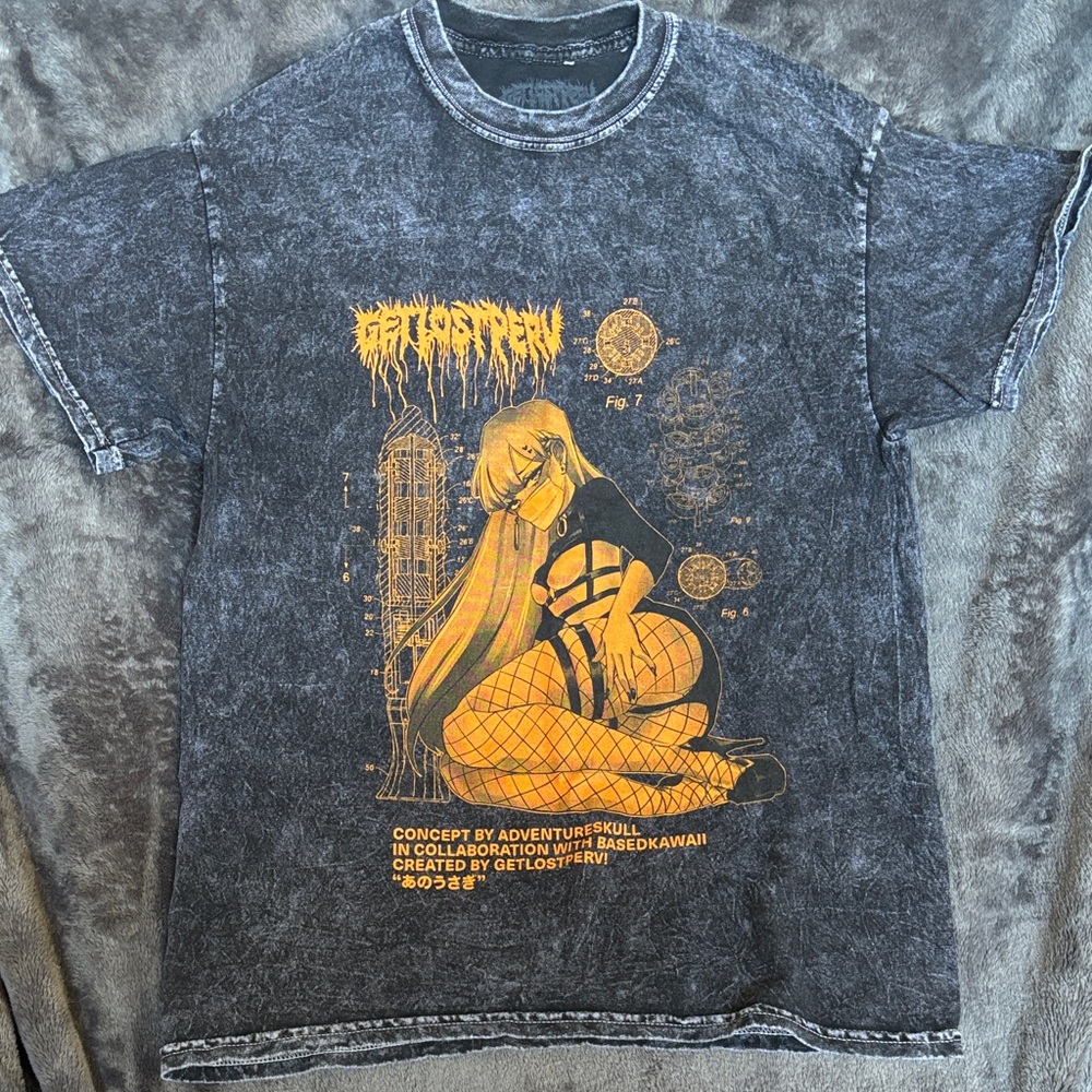 Black and Orange Graphic T-Shirt